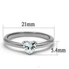 WildKlass Stainless Steel Ring High Polished Women AAA Grade CZ Clear-WildKlass Jewelry