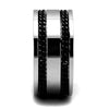 WildKlass Stainless Steel Ring High Polished Men Epoxy Jet-WildKlass Jewelry