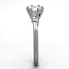 WildKlass Stainless Steel Solitaire Ring High Polished (no Plating) Women AAA Grade CZ Clear-WildKlass Jewelry