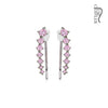 Pair of Seven Round Crystals Ascending WildKlass Ear Crawler/Ear Climber-WildKlass Jewelry