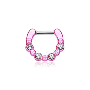 Colorline Elan Multi-Gem WildKlass Septum Clicker-WildKlass Jewelry
