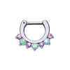 Purple Prong Pacific Opal Gem Precia WildKlass Septum Clicker-WildKlass Jewelry
