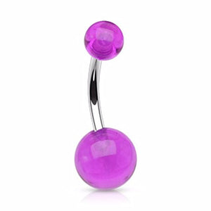 Acrylic WildKlass Balls 316L Surgical Stainless Steel WildKlass Navel Rings (Sold by Piece)-WildKlass Jewelry