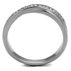 WildKlass Stainless Steel Ring High Polished Women Top Grade Crystal Clear-WildKlass Jewelry