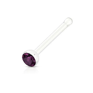 Gemmed Clear Acrylic WildKlass Nose Bone Stud-WildKlass Jewelry