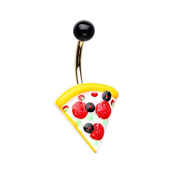 Pizza is Life Non Dangle WildKlass Belly Button Ring-WildKlass Jewelry
