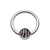 Zebra Stripe Logo Ball WildKlass Captive Bead Ring-WildKlass Jewelry