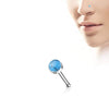 Semi Precious Stone Set 316L Surgical Steel WildKlass Nose Bone Stud Rings-WildKlass Jewelry
