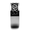 WildKlass Stainless Steel Ring High Polished Men Epoxy Jet-WildKlass Jewelry