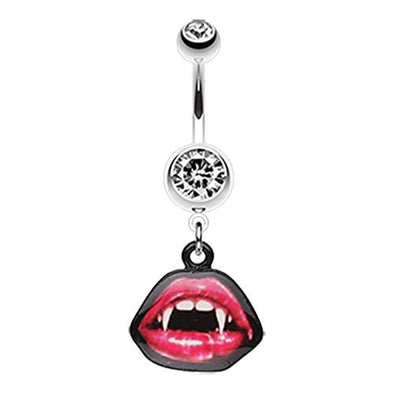 Vampire Fang Logo WildKlass Belly Button Ring-WildKlass Jewelry
