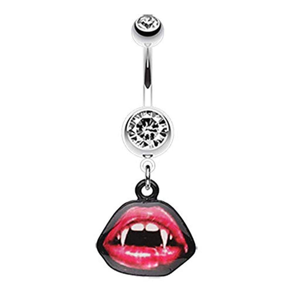 Vampire Fang Logo WildKlass Belly Button Ring-WildKlass Jewelry