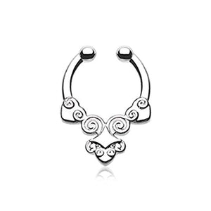 Tribal Laran WildKlass Fake Septum Clip-On Ring-WildKlass Jewelry