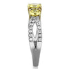 WildKlass Stainless Steel Ring Two-Tone IP Gold Women AAA Grade CZ Topaz-WildKlass Jewelry