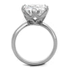 WildKlass Stainless Steel Ring High Polished (no Plating) Women AAA Grade CZ Clear-WildKlass Jewelry