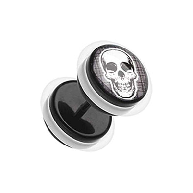 Death Skull Acrylic WildKlass Fake Plug with O-Rings-WildKlass Jewelry