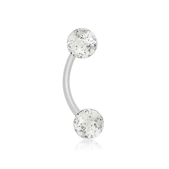 Ultra Glitter Acrylic Balls WildKlass Flexible Eyebrow Curve-WildKlass Jewelry