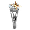 WildKlass Stainless Steel Ring Two-Tone IP Rose Gold Women AAA Grade CZ Clear-WildKlass Jewelry