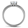 WildKlass Stainless Steel Ring High Polished Women AAA Grade CZ Clear-WildKlass Jewelry