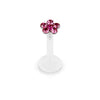WildKlass 6 Gem Flower Top Flexible Shaft Labret Monroe Studs-WildKlass Jewelry