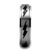 WildKlass Stainless Steel Ring High Polished Men Epoxy Jet-WildKlass Jewelry
