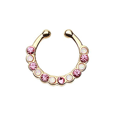 Golden Opal Paradigm WildKlass Fake Septum Clip-On Ring-WildKlass Jewelry