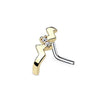 WildKlass CZ Paved Twist Nose Crawlers 316L Surgical Steel L Bend Nose Stud Rings-WildKlass Jewelry