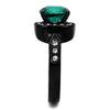WildKlass Stainless Steel Ring IP Black Women Synthetic Blue Zircon-WildKlass Jewelry