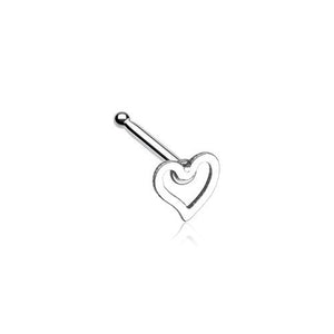 Dainty Heart Icon Nose Stud Ring-WildKlass Jewelry