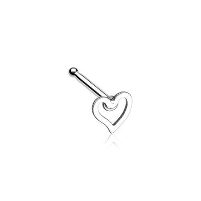 Dainty Heart Icon Nose Stud Ring-WildKlass Jewelry