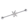 316L Stainless Steel Snowflake WildKlass Industrial Barbell-WildKlass Jewelry