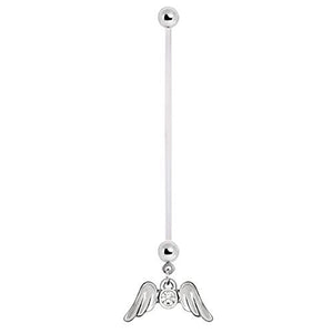 PTFE Angel Wing Dangle Pregnancy WildKlass Navel Ring-WildKlass Jewelry