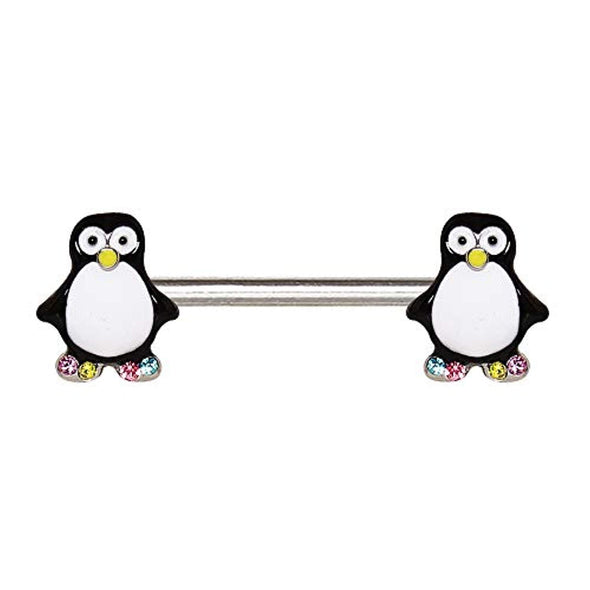WildKlass 316L Stainless Steel Adorable Penguin Nipple Bar-WildKlass Jewelry