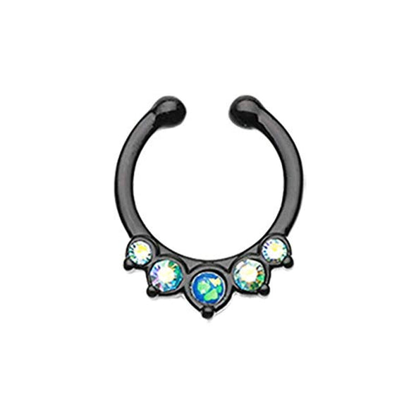 Colorline Opal Precia WildKlass Fake Septum Clip-On Ring-WildKlass Jewelry