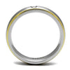WildKlass Stainless Steel Ring Two-Tone IP Gold Men AAA Grade CZ Clear-WildKlass Jewelry