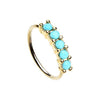 Golden Turquiose Seamless Prong Set 5 Gem Bendable WildKlass Nose Hoop-WildKlass Jewelry