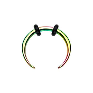 Rainbow Basic Steel Pincher WildKlass Septum Ring-WildKlass Jewelry