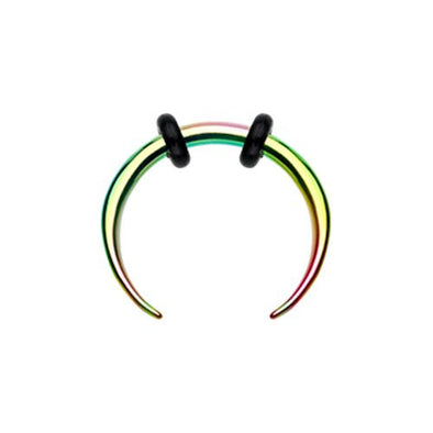 Rainbow Basic Steel Pincher WildKlass Septum Ring-WildKlass Jewelry