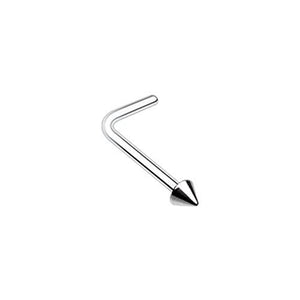Basic Steel Spike WildKlass L-Shape Nose Ring-WildKlass Jewelry