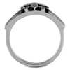 WildKlass Stainless Steel Ring High Polished Men Epoxy Jet-WildKlass Jewelry