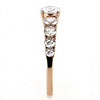 WildKlass Stainless Steel Ring IP Rose Gold Women AAA Grade CZ Clear-WildKlass Jewelry