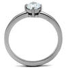 WildKlass Stainless Steel Ring High Polished Women AAA Grade CZ Clear-WildKlass Jewelry