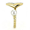 WildKlass Stainless Steel Ring IP Gold Women Synthetic White-WildKlass Jewelry