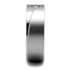 WildKlass Stainless Steel Ring High Polished Men AAA Grade CZ Clear-WildKlass Jewelry