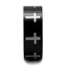 WildKlass Stainless Steel Ring Two-Tone IP Black Men-WildKlass Jewelry