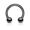 WildKlass Horseshoe/Circular Barbells Titanium IP Over 316L Surgical Stainless Steel-WildKlass Jewelry