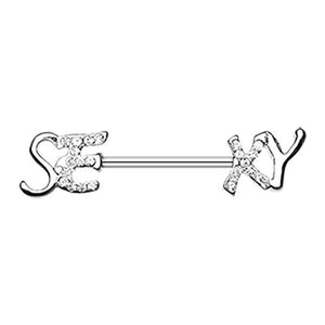 Sexy Bling WildKlass Nipple Barbell Ring-WildKlass Jewelry