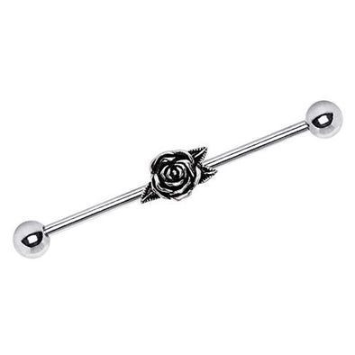 316L Stainless Steel Metal Rose Industrial Barbell-WildKlass Jewelry