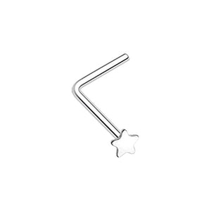 Steel Star L-Shaped WildKlass Nose Ring-WildKlass Jewelry
