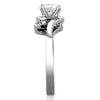 WildKlass Stainless Steel Ring High Polished (no Plating) Women AAA Grade CZ Clear-WildKlass Jewelry