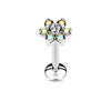 All 316L Surgical Steel Internally Threaded 6-Gem Flower Top WildKlass Labret/Monroe/Cartilage Stud-WildKlass Jewelry